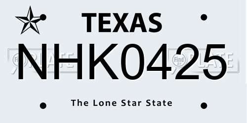NHK0425 Texas License Plate
