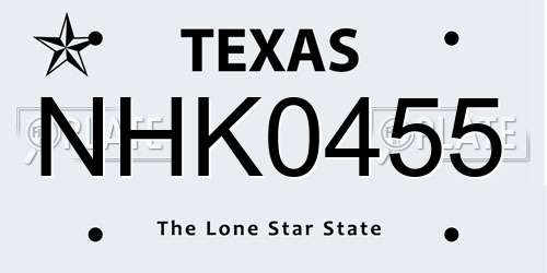 NHK0455 Texas License Plate