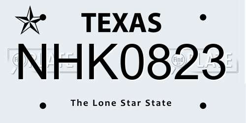 NHK0823 Texas License Plate