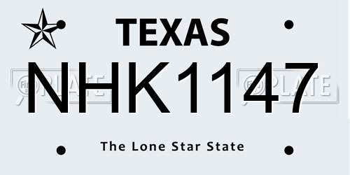 NHK1147 Texas License Plate