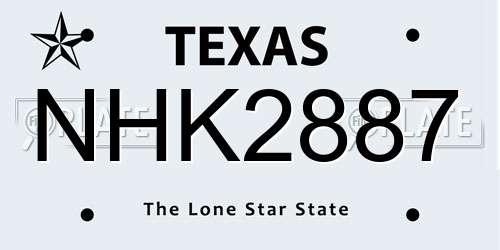 NHK2887 Texas License Plate