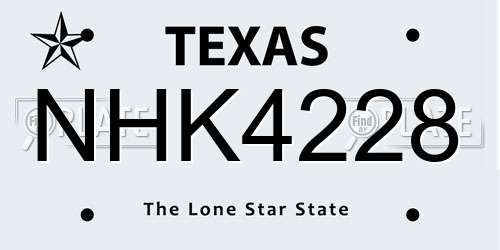 NHK4228 Texas License Plate