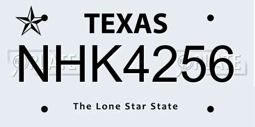 NHK4256 Texas License Plate
