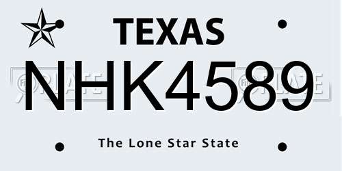NHK4589 Texas License Plate