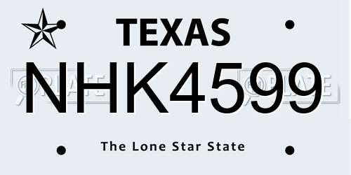NHK4599 Texas License Plate