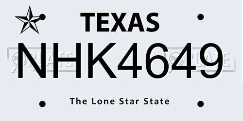 NHK4649 Texas License Plate