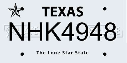 NHK4948 Texas License Plate