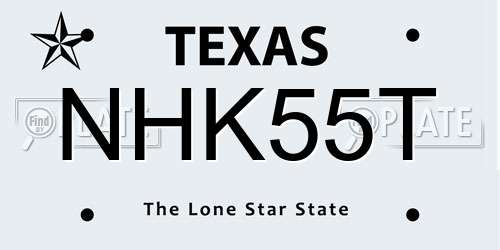 NHK55T Texas License Plate