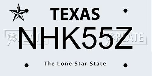 NHK55Z Texas License Plate