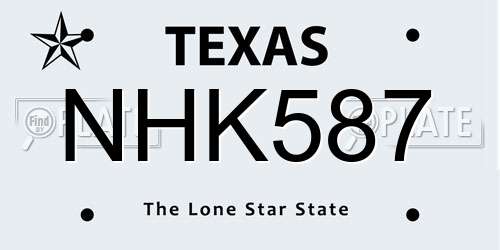NHK587 Texas License Plate