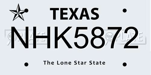 NHK5872 Texas License Plate