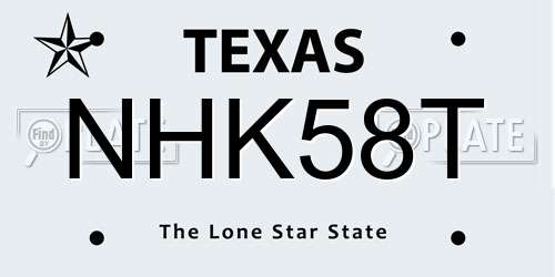 NHK58T Texas License Plate