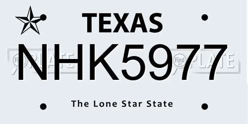 NHK5977 Texas License Plate