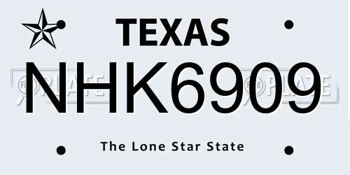 NHK6909 Texas License Plate