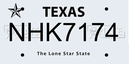 NHK7174 Texas License Plate