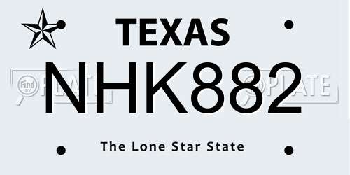 NHK882 Texas License Plate