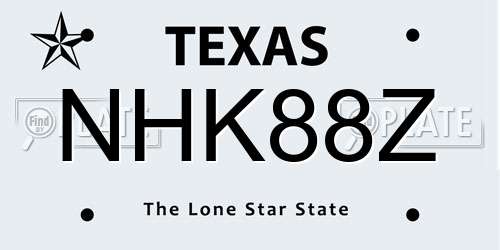 NHK88Z Texas License Plate