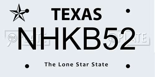 NHKB52 Texas License Plate
