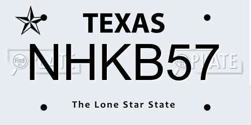 NHKB57 Texas License Plate