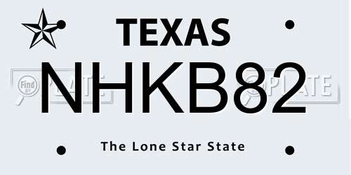 NHKB82 Texas License Plate