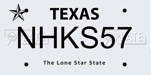NHKS57 Texas License Plate
