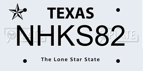 NHKS82 Texas License Plate