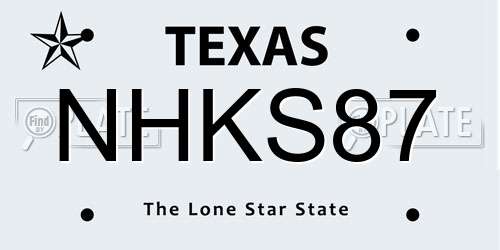 NHKS87 Texas License Plate