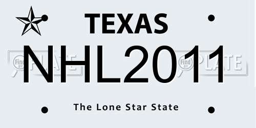 NHL2011 Texas License Plate