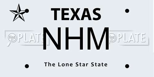 NHM Texas License Plate