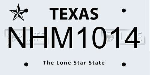NHM1014 Texas License Plate
