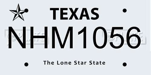 NHM1056 Texas License Plate