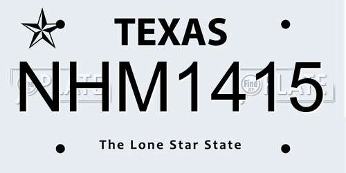 NHM1415 Texas License Plate