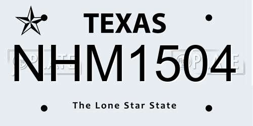NHM1504 Texas License Plate