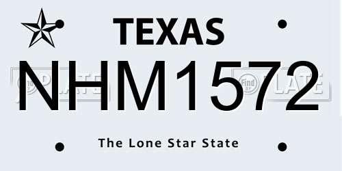 NHM1572 Texas License Plate