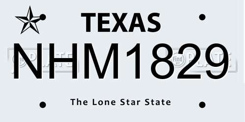 NHM1829 Texas License Plate