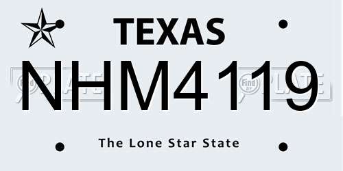 NHM4119 Texas License Plate