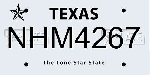 NHM4267 Texas License Plate