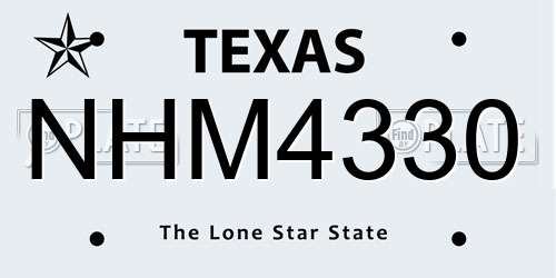 NHM4330 Texas License Plate