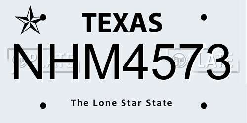 NHM4573 Texas License Plate