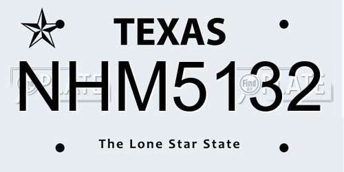 NHM5132 Texas License Plate