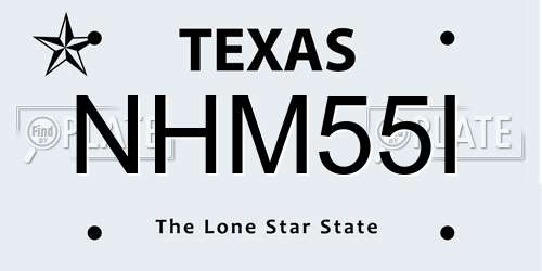 NHM55I Texas License Plate