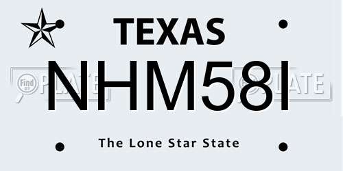 NHM58I Texas License Plate