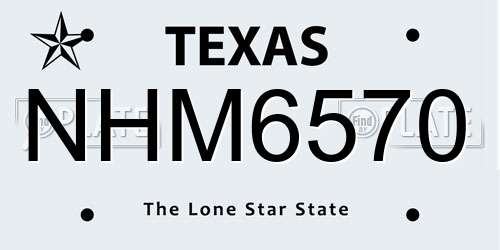 NHM6570 Texas License Plate