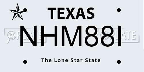 NHM88I Texas License Plate