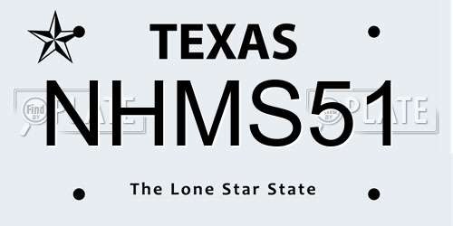 NHMS51 Texas License Plate