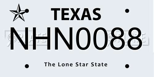 NHN0088 Texas License Plate