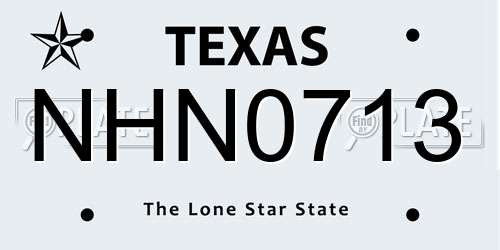 NHN0713 Texas License Plate