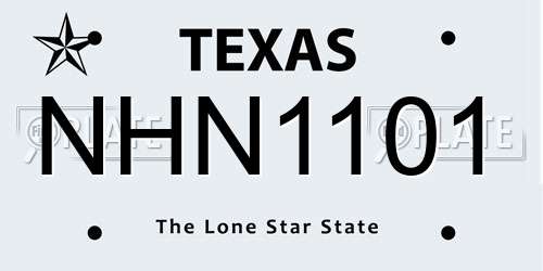 NHN1101 Texas License Plate
