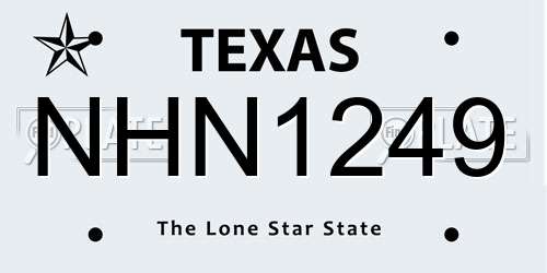 NHN1249 Texas License Plate