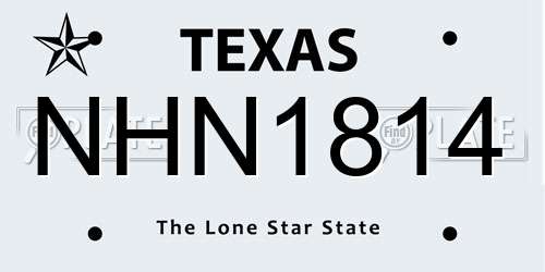 NHN1814 Texas License Plate